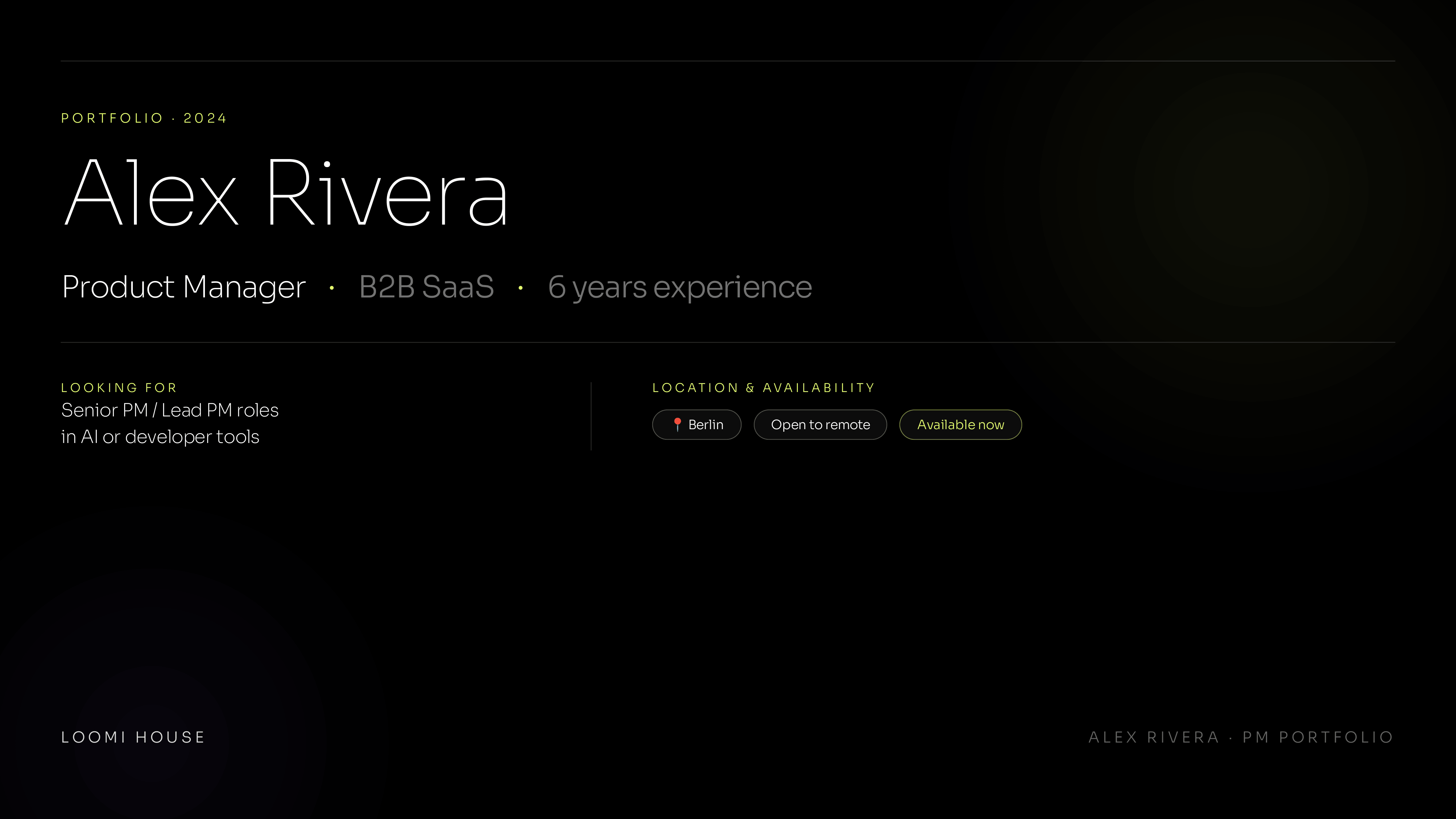 Senior product manager portfolio preview